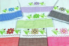 Jogo de Semaninha em Ponto Cruz e Barrado - Flores Jogo de Semaninha em Ponto Cruz e Barrado - Flores