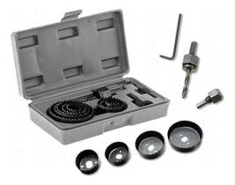 Jogo de Serra Copo Aço Broca Circular Fura Madeira Gesso Plástico Alta Precisão