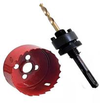 Jogo De Serra Copo Bimetal Ferro 41mm E Suporte Broca Piloto