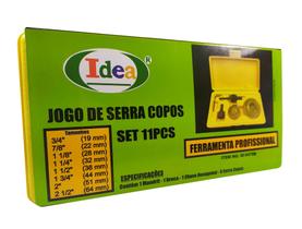 Jogo De Serra Copo P/ Madeira/gesso/pvc 11 Pçs Profissional Amarelo - IDEA