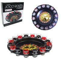 Jogo De Shot Roleta / Roda Com 16 Copos De Vidro 25ml + 2 Esferas 4,5x30cm De Ø