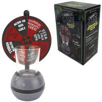 Jogo de shot roleta / roda vira-vira giratorio sorteio com copo de vidro 60ml - C3B