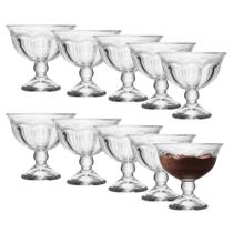 Jogo de Sobremesa 10 Taças de Vidro Transparente Belle Epoque Sorvete 180ml Lyor