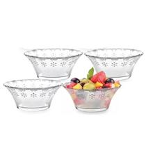 Jogo de Sobremesa 4 Taças Mini Bowl Vidro Transparente Cotton 100ml Em Casa Tem