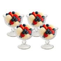 Jogo de Sobremesa 4 Taças Vidro Transparente Melina Mini Bowl com Pé 200ml Haüskraft Jogo de Sobremesa 4 Taças Vidro Transparente Melina Mini Bowl com Pé 200ml Haüskraft