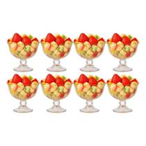 Jogo De Sobremesa 8 Taças Vidro Borda Dourada Melina Mini Bowl Com Pé 200ml Haüskraft