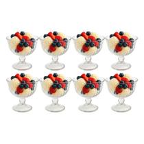 Jogo De Sobremesa 8 Taças Vidro Transparente Melina Mini Bowl Com Pé 200ml Haüskraft