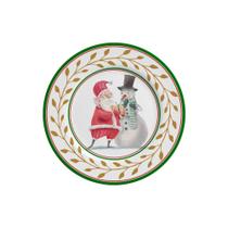 JOGO DE SOBREMESA ALLEANZA C/6 PRATOS HO HO HO 1ª LINHA