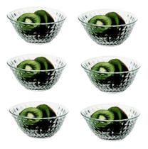 Jogo De Sobremesa Bowl Tigela Petisco 6 Peças Em Vidro 250ml