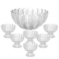 Jogo de Sobremesa de Vidro Conjunto 7 Peças Kit com 6 Taças Geneva Transparente Wolff Jogo de Sobremesa de Vidro Conjunto 7 Peças Kit com 6 Taças Geneva Transparente Wolff