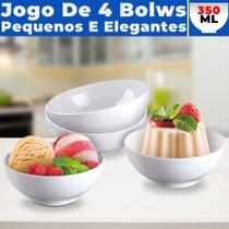 Jogo de Sobremesa Tigela Bowl Vasilha Sorvete Doces 4 Pçs - Usual Utilidades