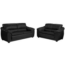 Jogo de Sofá 02 e 03 Lugares Couro Veneza Marrom - Arte Sala