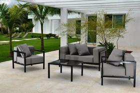 Jogo De Sofa Alumínio Para Piscina Jardim Area Externa
