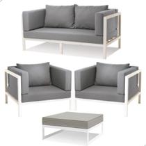 Jogo De Sofá Bogarim Completo Cinza Jogo De Sofá Bogarim Completo Cinza