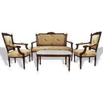 Jogo de Sofá Classico Madeira de Lei Imbuia Luxo