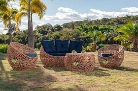 Jogo de Sofá completo Corda Náutica e alumínio jardim sala