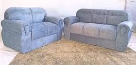 Jogo de sofá de 2 e 3 lugares Brasil Cinza