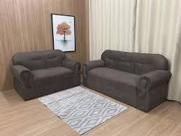 Jogo de sofá de 2 e 3 lugares Brasil Marrom