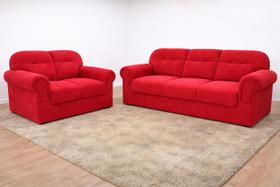 Jogo de sofá de 2 e 3 lugares Brasil Vermelho