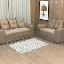 Jogo de sofá de 2 e 3 lugares com almofadas Porto bege