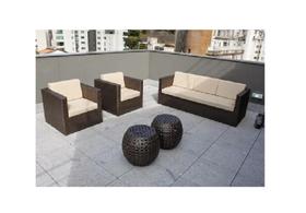 Jogo De Sofá Fibra Com Puff 2 Poltronas Para Área Externa Jogo De Sofá Fibra Com Puff 2 Poltronas Para Área Externa
