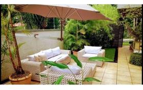 Jogo De Sofa Fucsia Em Fibra Sintetica Area Externa Jardim