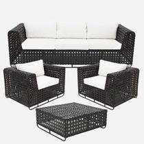 Jogo de Sofá Fúcsia em Fibra Sintética e Alumínio Área Externa e Piscina