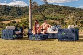 Jogo De Sofá Luxo Para Área Externa Corda Náutica E Alumínio