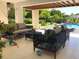 Jogo De Sofá Para Área Externa Com Pés Em Madeira Fibra