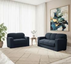 Jogo de sofá xaropinho de 2 e 3 lugares preto