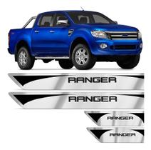 Jogo De Soleira Resinada Ford Ranger 2013 A 2018 Escovado