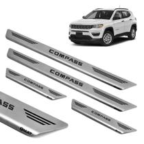 Jogo de Solieras Aço inoxidável 304 escovado Dianteiras e Traseiras Jeep Compass 2017 até 2022 Jogo de Solieras Aço inoxidável 304 escovado Dianteiras e Traseiras Jeep Compass 2017 até 2022