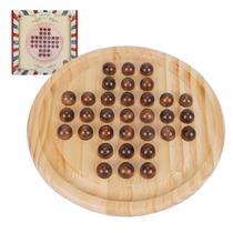 Jogo de solitário de madeira Gothink Solid Wood com 33 bolinhas de gude Jogo de solitário de madeira Gothink Solid Wood com 33 bolinhas de gude