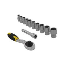 Jogo De Soquete 1/2'' (12 Peças) Cromo Vanádio - Chave Catraca Reversível - Dtools Jogo De Soquete 1/2'' (12 Peças) Cromo Vanádio - Chave Catraca Reversível - Dtools