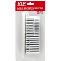 Jogo De Soquete 1/4 4 A 13 Mm Sextavado Longo 10 Peças 900091 Vip