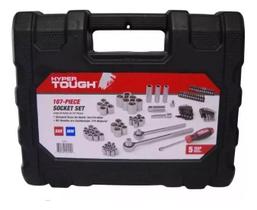 Jogo De Soquete Aço Profissional 107 Peças Com Maleta