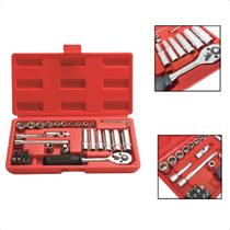 Jogo de Soquete Catraca Enc 1/4 Kit 36Peças Com Bits