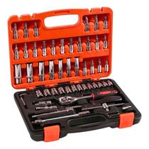 Jogo De Soquete Catraca Reversível 53 Pç 1/4 Aço Cromo Vanádio Jogo De Soquete Catraca Reversível 53 Pç 1/4 Aço Cromo Vanádio