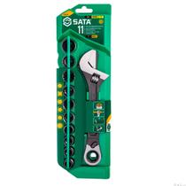 Jogo de Soquete + Chave Ajustável 10 a 19mm Vortex X6 Sata ST09000 Jogo de Soquete + Chave Ajustável 10 a 19mm Vortex X6 Sata ST09000