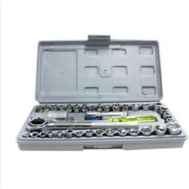 Jogo De Soquete Chave Catraca Reversível 1/4 - 40 Peças Cinza