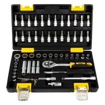 Jogo de Soquete com 57 Peças Cromo Vanádio Titanium Platina Jogo de Soquete com 57 Peças Cromo Vanádio Titanium Platina