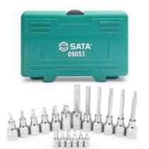 Jogo de soquete com ponta allen 3 a 12 mm encaixe 1/4" e 1/2" 18 peças - ST09053SJ