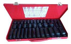 Jogo De Soquete De Impacto 1/2 35pcs 8mm a 32mm Curto e Longo Jogo De Soquete De Impacto 1/2 35pcs 8mm a 32mm Curto e Longo