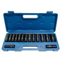 Jogo de Soquete de Impacto 1/2 POL Sextavado Kit 15 Peças e Maleta 9464 BREMEN