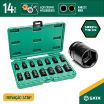 Jogo de Soquete de Impacto Curto 1/2" Thinwall ST34397T Sata