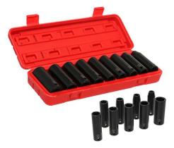 Jogo De Soquete De Impacto Longo 1/2 9pcs 10 A 22mm Corneta