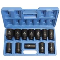 Jogo de soquete de impacto sextavado 17 a 38 mm encaixe 3/4" com 12 peças - 9465