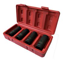 Jogo de soquete de impacto sextavado longo 14 a 21 mm 1/2" 4 peças - CR-MO Jogo de soquete de impacto sextavado longo 14 a 21 mm 1/2" 4 peças - CR-MO