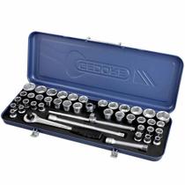 Jogo de Soquete e Acessórios 1/2" - 10 a 32mm, 3/8" a 1.1/4" Gedore 23 peças D19PMZ