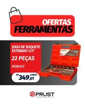Jogo de Soquete Estriado 1/2" 22 Peças Robust Jogo de Soquete Estriado 1/2" 22 Peças Robust